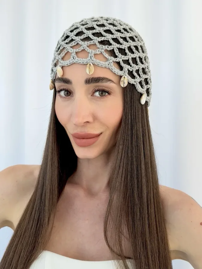 ZR Model Deniz Kabuğu Detay Gri File Şapka