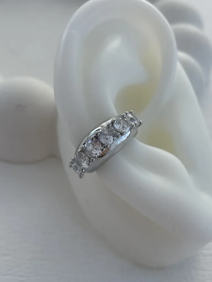 Özel Seri Tektaş Sıralı Gümüş Earcuff
